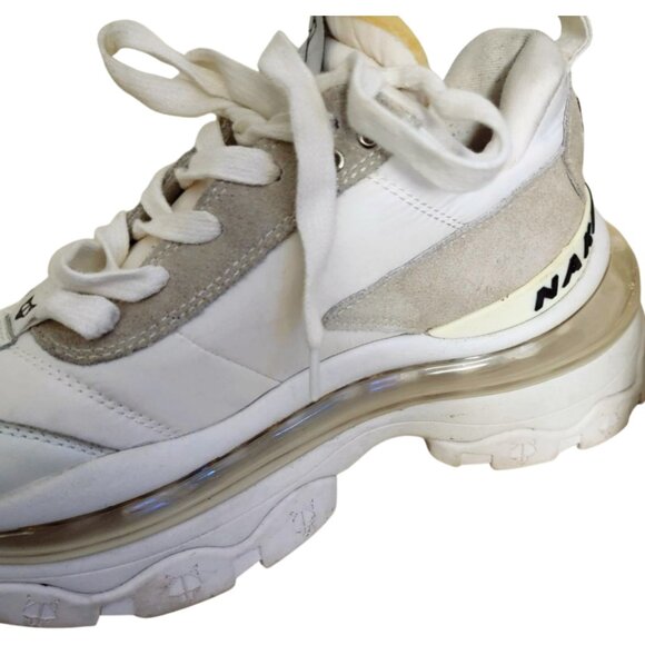 Naked Wolfe Fighter Chunky Platform Sneakers in White 8 - Picture 7 of 12